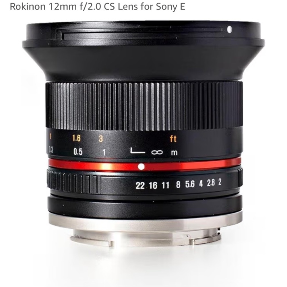 Rokinon 12mm f/2.0 CS Lens for Sony E